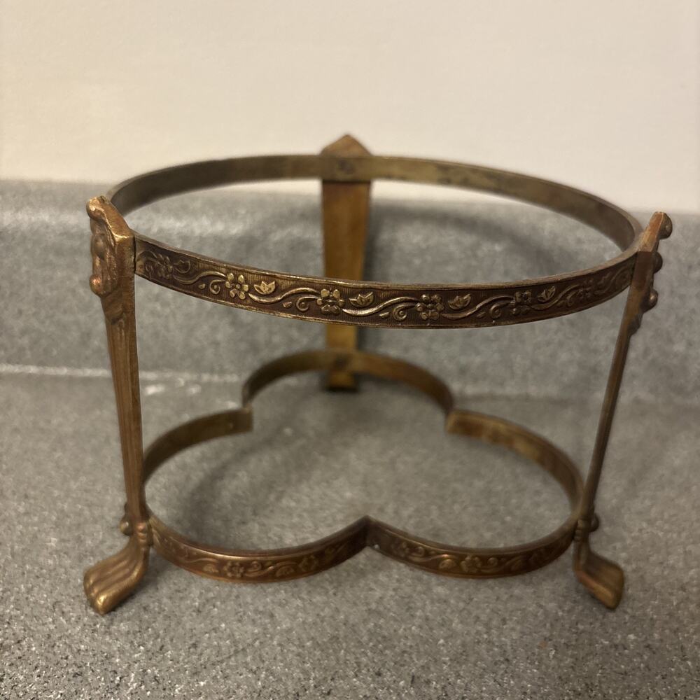 Brass Plant Stand Brass Vintage 3 Footed 6.25” India